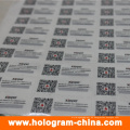 Pegatinas de holograma antifalses de seguridad con impresión de código Qr